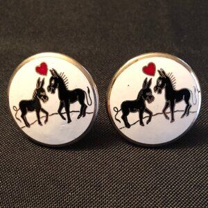 Vintage Cufflinks- Oversized - Valentine Donkeys